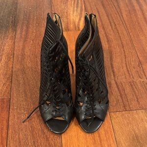 Nine West Black Lace-Up Heels